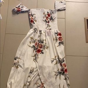 Long floral white dress